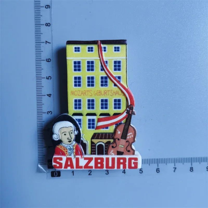 Fridge Magnets of Switzerland Geneva Berne Wolli Zermatt BERLIN Germany Car Vienna Salzburg Mozart Austria Collection Home Decor - Grand Goldman