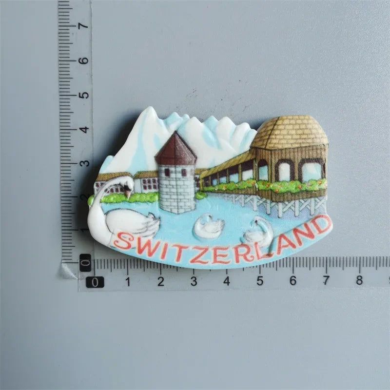 Fridge Magnets of Switzerland Geneva Berne Wolli Zermatt BERLIN Germany Car Vienna Salzburg Mozart Austria Collection Home Decor - Grand Goldman