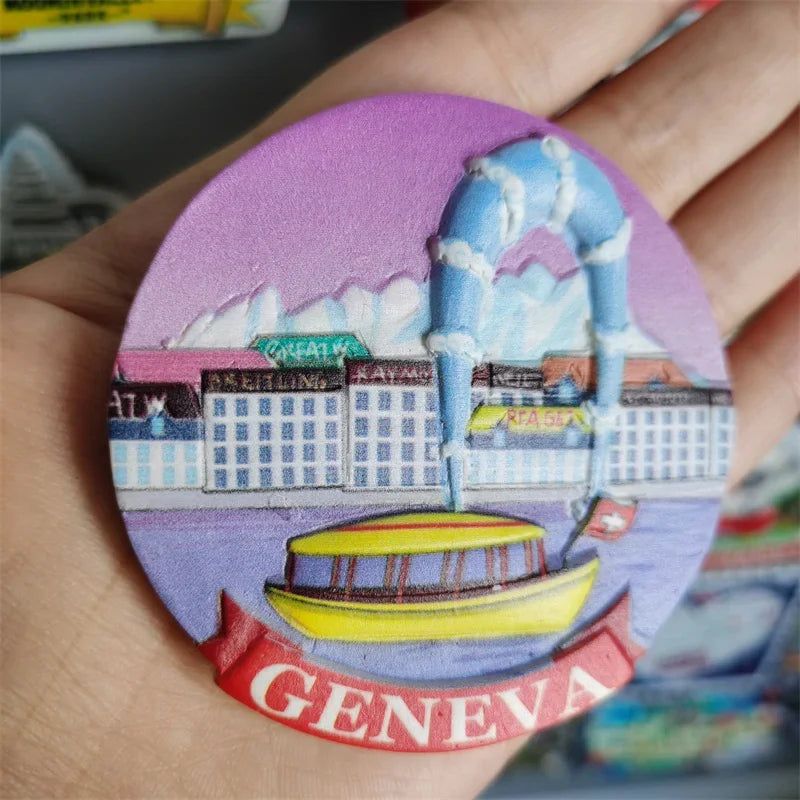 Fridge Magnets of Switzerland Geneva Berne Wolli Zermatt BERLIN Germany Car Vienna Salzburg Mozart Austria Collection Home Decor - Grand Goldman