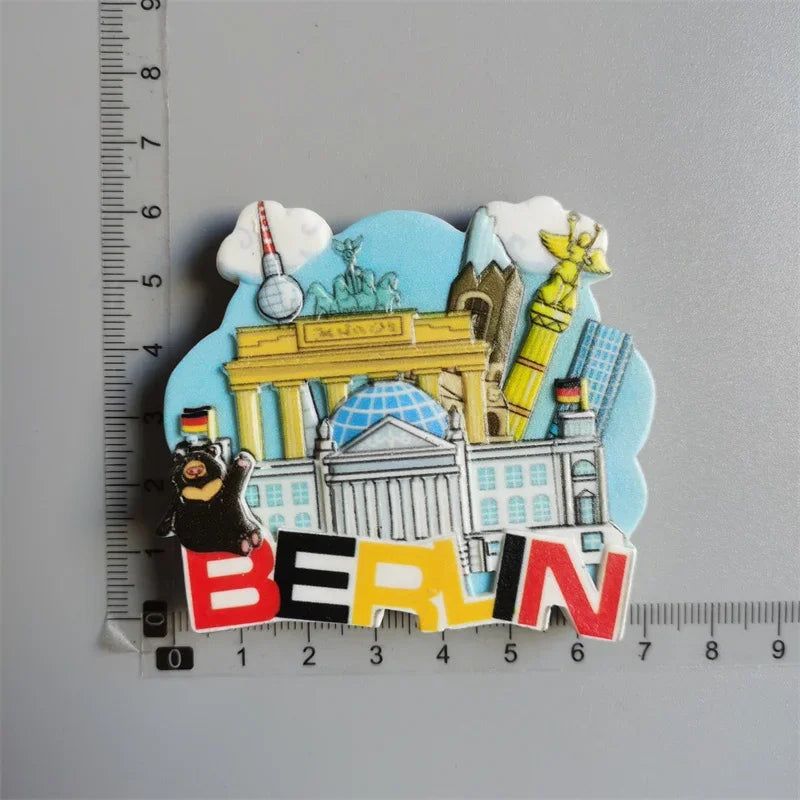 Fridge Magnets of Switzerland Geneva Berne Wolli Zermatt BERLIN Germany Car Vienna Salzburg Mozart Austria Collection Home Decor - Grand Goldman