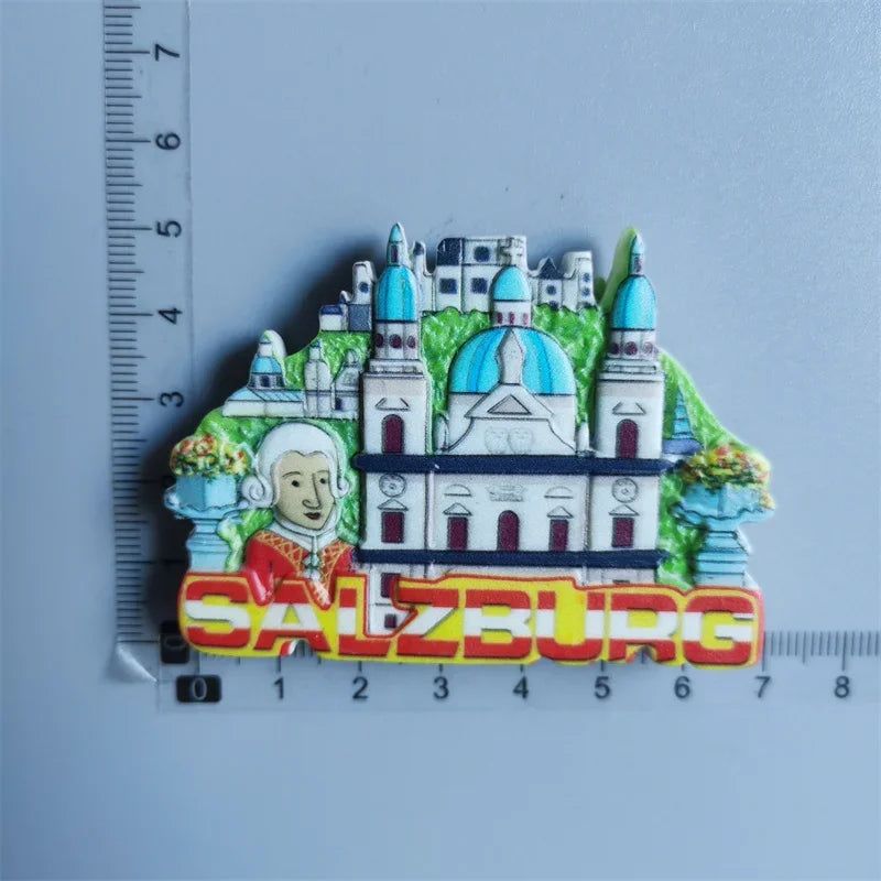 Fridge Magnets of Switzerland Geneva Berne Wolli Zermatt BERLIN Germany Car Vienna Salzburg Mozart Austria Collection Home Decor - Grand Goldman