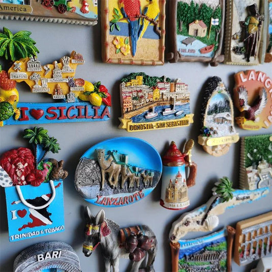 Fridge magnet New Orleans Dominican Republic Finland Pompei Italy Iceland Spain Thailand Cyprus Budapest Andorra Egypt Magnetic Stickers - Grand Goldman