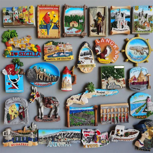 Fridge magnet New Orleans Dominican Republic Finland Pompei Italy Iceland Spain Thailand Cyprus Budapest Andorra Egypt Magnetic Stickers - Grand Goldman