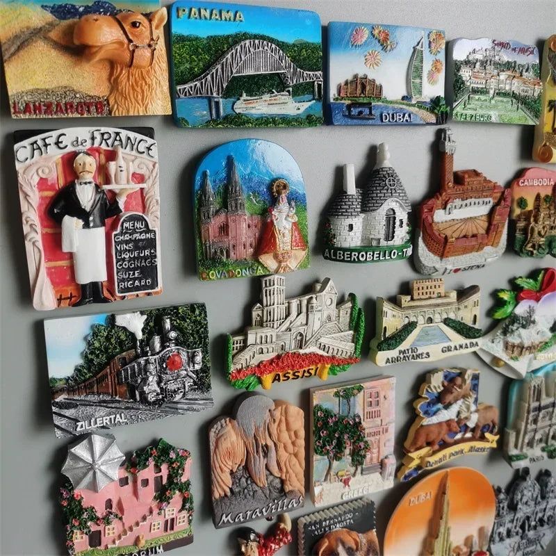 Fridge magnet Panama Dubai France Italy Cambodia Turkey Italy Greece Germany Switzerland Tourism Souvenir Refrigerator Sticker - Grand Goldman