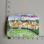 Fridge magnet Panama Dubai France Italy Cambodia Turkey Italy Greece Germany Switzerland Tourism Souvenir Refrigerator Sticker - Grand Goldman