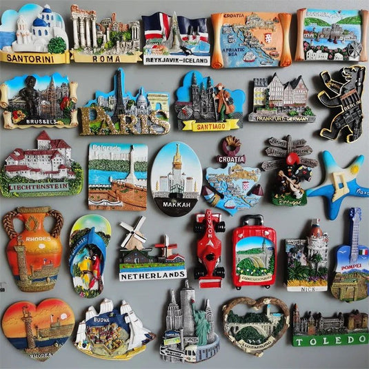 Fridge magnets Greece Croatia Brussels Belgrade Netherlands Budva  Pompei Italy Spain Iceland Tukey Germany Tourist souvenir - Grand Goldman