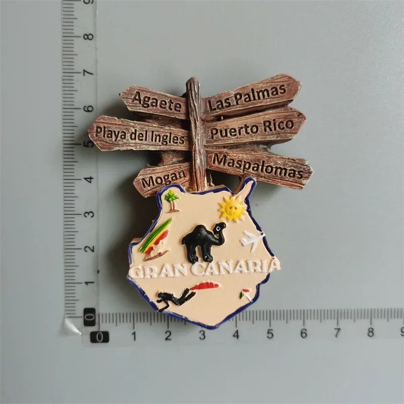 Fridge magnets Lanzarote Tenerife Gran canaria Algarve Canada Monaco Jerusalem South Africa Frankfurt Germany tourist souvenir - Grand Goldman