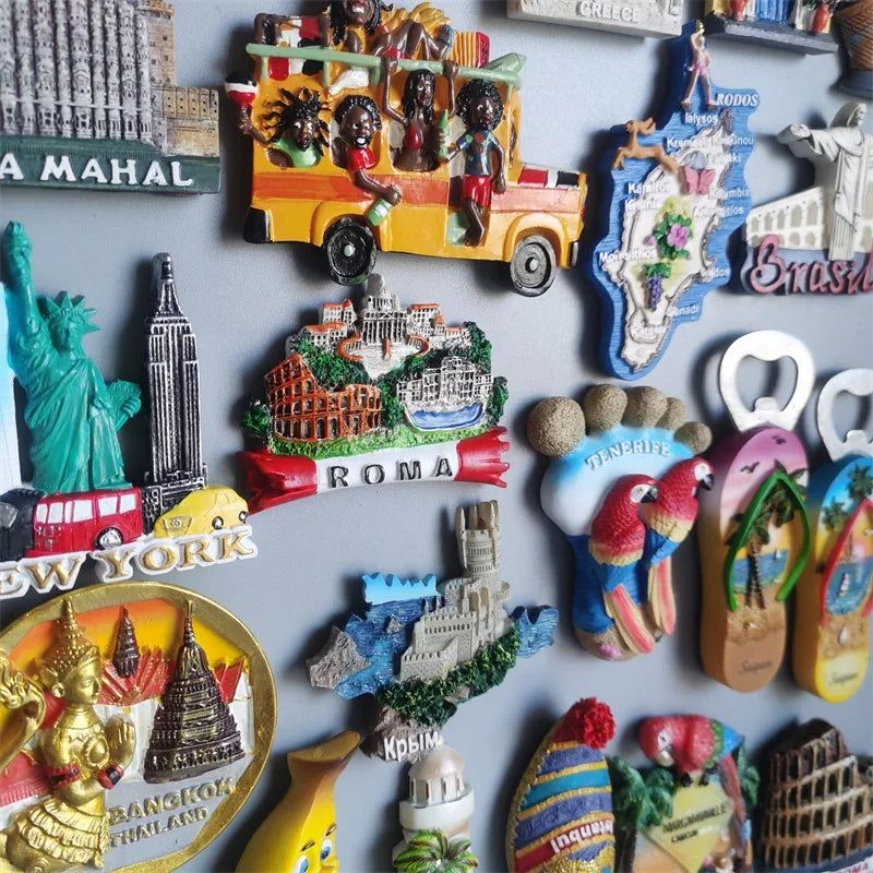 Fridge magnets Ronda Verona Italy Praha Ronda Greece Brasil Dominica Dubai Roma Tenerife Thailand Maldives Mexico Turkey sticker - Grand Goldman