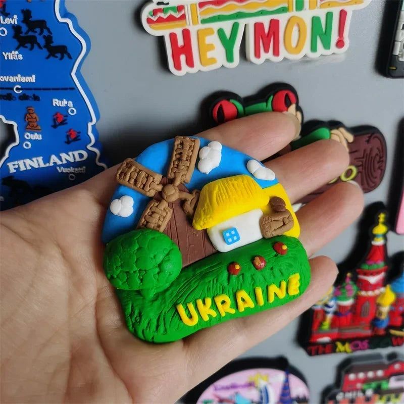 Fridge magnets tourist souvenir Las vegas Seattle Finland Argentina Cancun Mexico Jamaica Chile Greece Ukraine Puerto Rico Dubai - Grand Goldman