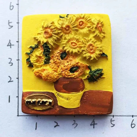 Fridge Magnets Set Mona Lisa Van Gogh Painting Pearl Girl 3D Magnet Decorative Stickers on The Fridge Souvenirs for The House - Grand Goldman