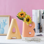 Frosted Letters AB Ceramic Vase Decoration European Retro Large-caliber Matte - Grand Goldman