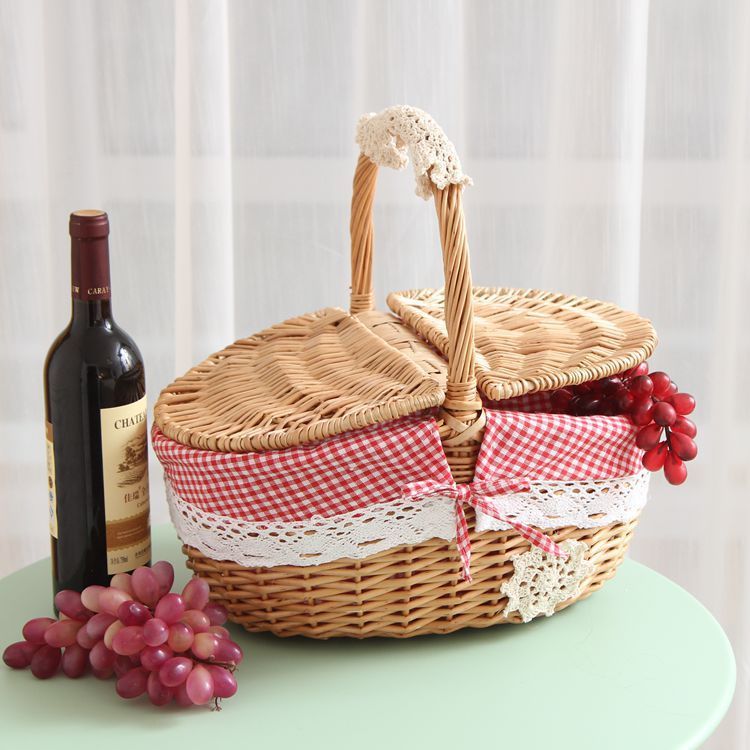 Fruit Basket Craft Basket Rural Round 20-30 Basket Wicker Basket Japanese Style - Grand Goldman