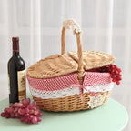 Fruit Basket Craft Basket Rural Round 20-30 Basket Wicker Basket Japanese Style - Grand Goldman