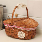 Fruit Basket Craft Basket Rural Round 20-30 Basket Wicker Basket Japanese Style - Grand Goldman