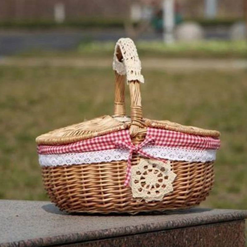 Fruit Basket Craft Basket Rural Round 20-30 Basket Wicker Basket Japanese Style - Grand Goldman