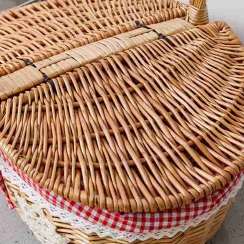 Fruit Basket Craft Basket Rural Round 20-30 Basket Wicker Basket Japanese Style - Grand Goldman