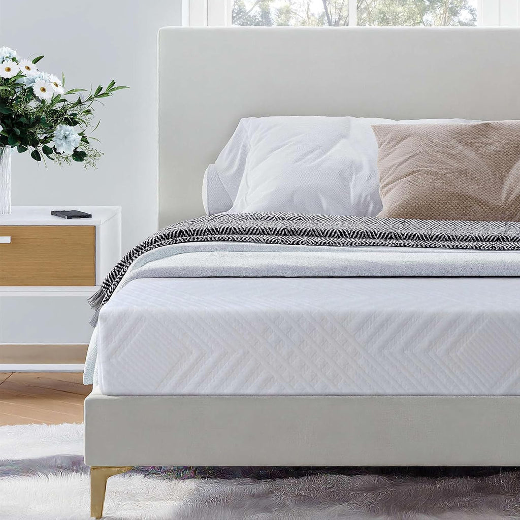 Full Mattress - 8 Inch Green Tea Memory Foam Mattress- Full Mattress in a Box - CertiPUR-US Certified Fiberglass Free Mattress - Gel Layer - Medium Firm - 54"x75" - Grand Goldman