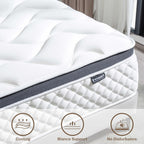 Full Mattress,10 Inch Full Size Mattress in a Box,Gel Memory Foam and Innerspring Hybrid Mattress with Individual Pocket Spring for Motion Isolation,Pressure Relief,Medium Firm Feel - Grand Goldman