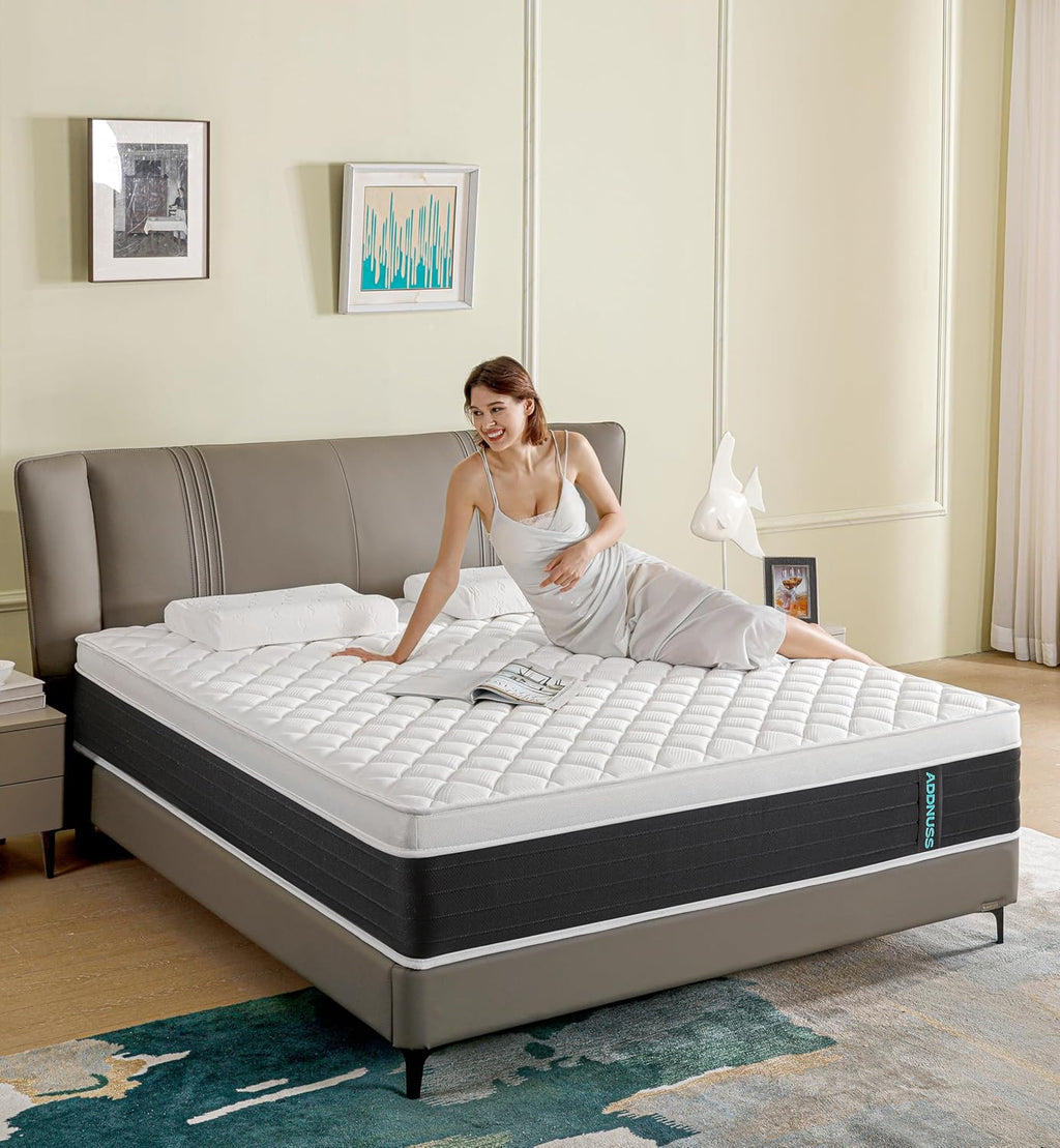 Full Mattresses,Hybrid 12 Inch Full Mattress in a Box,Memory Foam & Individually Pocket Spring for Pain Relief,Medium Firm Black Full Mattress,Pressure Relief,Certified. - Grand Goldman