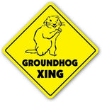 Funny Metal Tin Sign Bear Panda Turtle Mouse Xing Caution Crossing Sign Wildlife Gift for Indoor Outdoor Wall Decor Square Sign - Grand Goldman
