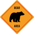 Funny Metal Tin Sign Bear Panda Turtle Mouse Xing Caution Crossing Sign Wildlife Gift for Indoor Outdoor Wall Decor Square Sign - Grand Goldman