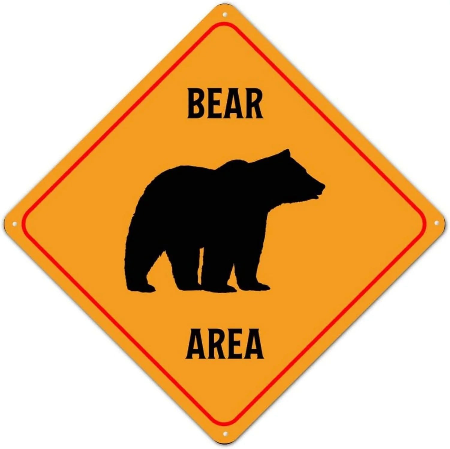 Funny Metal Tin Sign Bear Panda Turtle Mouse Xing Caution Crossing Sign Wildlife Gift for Indoor Outdoor Wall Decor Square Sign - Grand Goldman