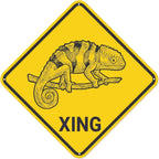 Funny Metal Tin Sign Bear Panda Turtle Mouse Xing Caution Crossing Sign Wildlife Gift for Indoor Outdoor Wall Decor Square Sign - Grand Goldman