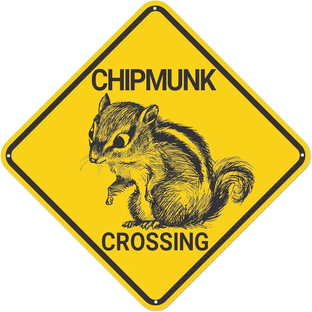 Funny Metal Tin Sign Bear Panda Turtle Mouse Xing Caution Crossing Sign Wildlife Gift for Indoor Outdoor Wall Decor Square Sign - Grand Goldman