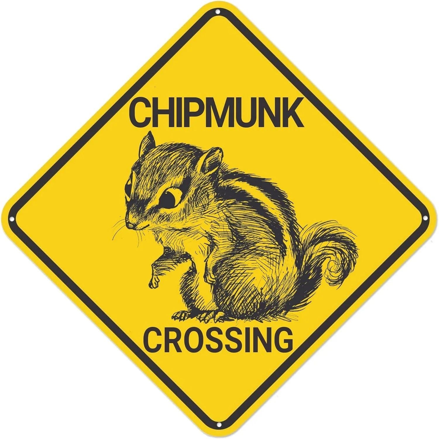 Funny Metal Tin Sign Bear Panda Turtle Mouse Xing Caution Crossing Sign Wildlife Gift for Indoor Outdoor Wall Decor Square Sign - Grand Goldman