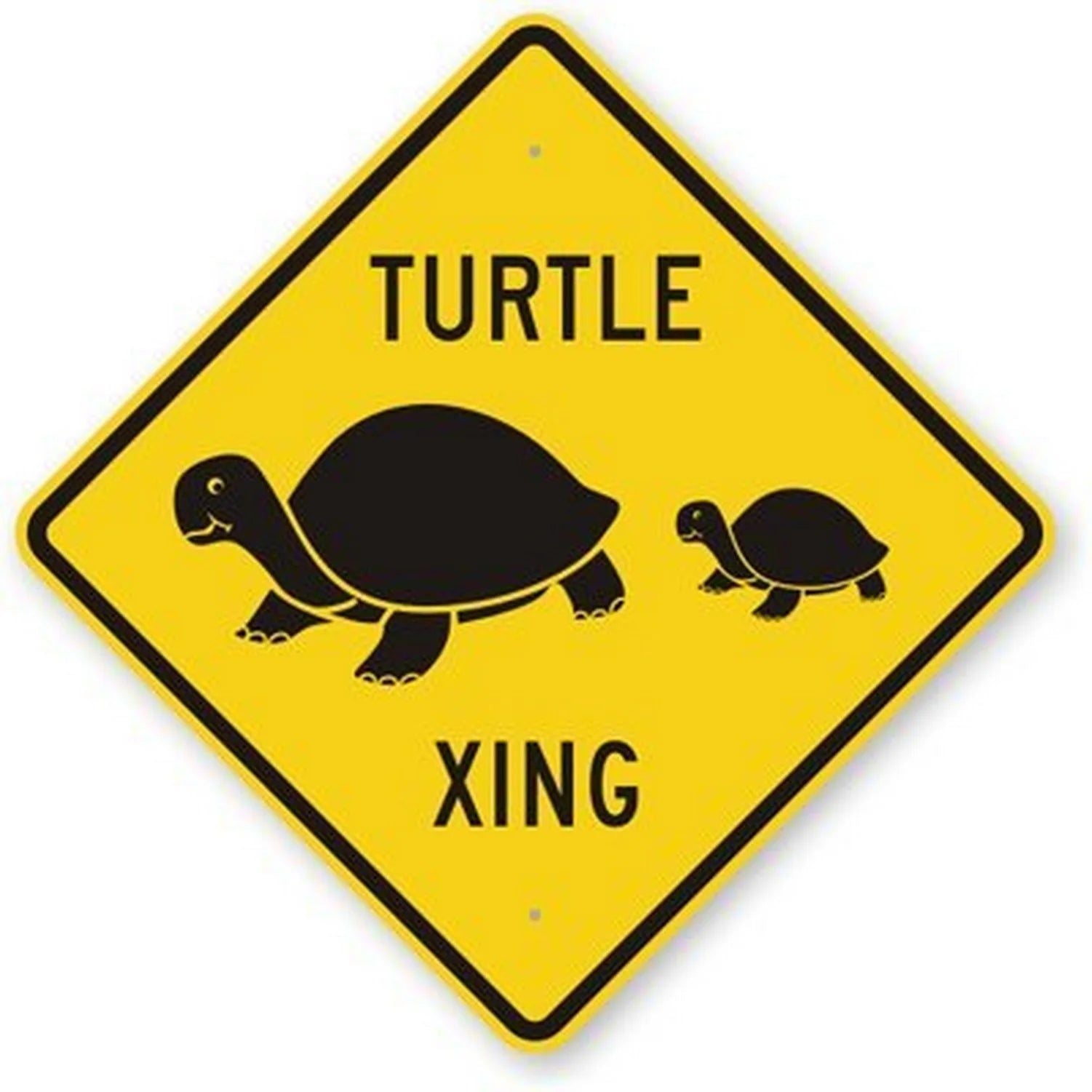 Funny Metal Tin Sign Bear Panda Turtle Mouse Xing Caution Crossing Sign Wildlife Gift for Indoor Outdoor Wall Decor Square Sign - Grand Goldman