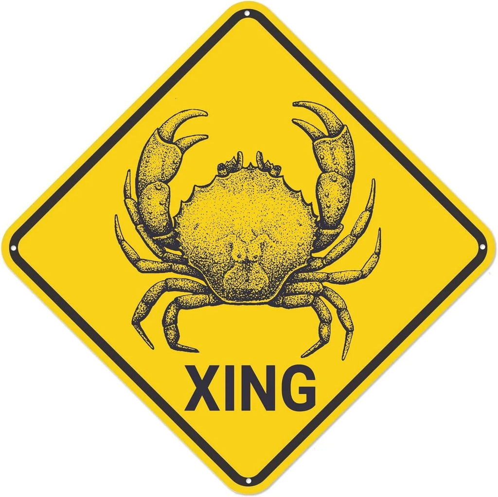 Funny Metal Tin Sign Bear Panda Turtle Mouse Xing Caution Crossing Sign Wildlife Gift for Indoor Outdoor Wall Decor Square Sign - Grand Goldman