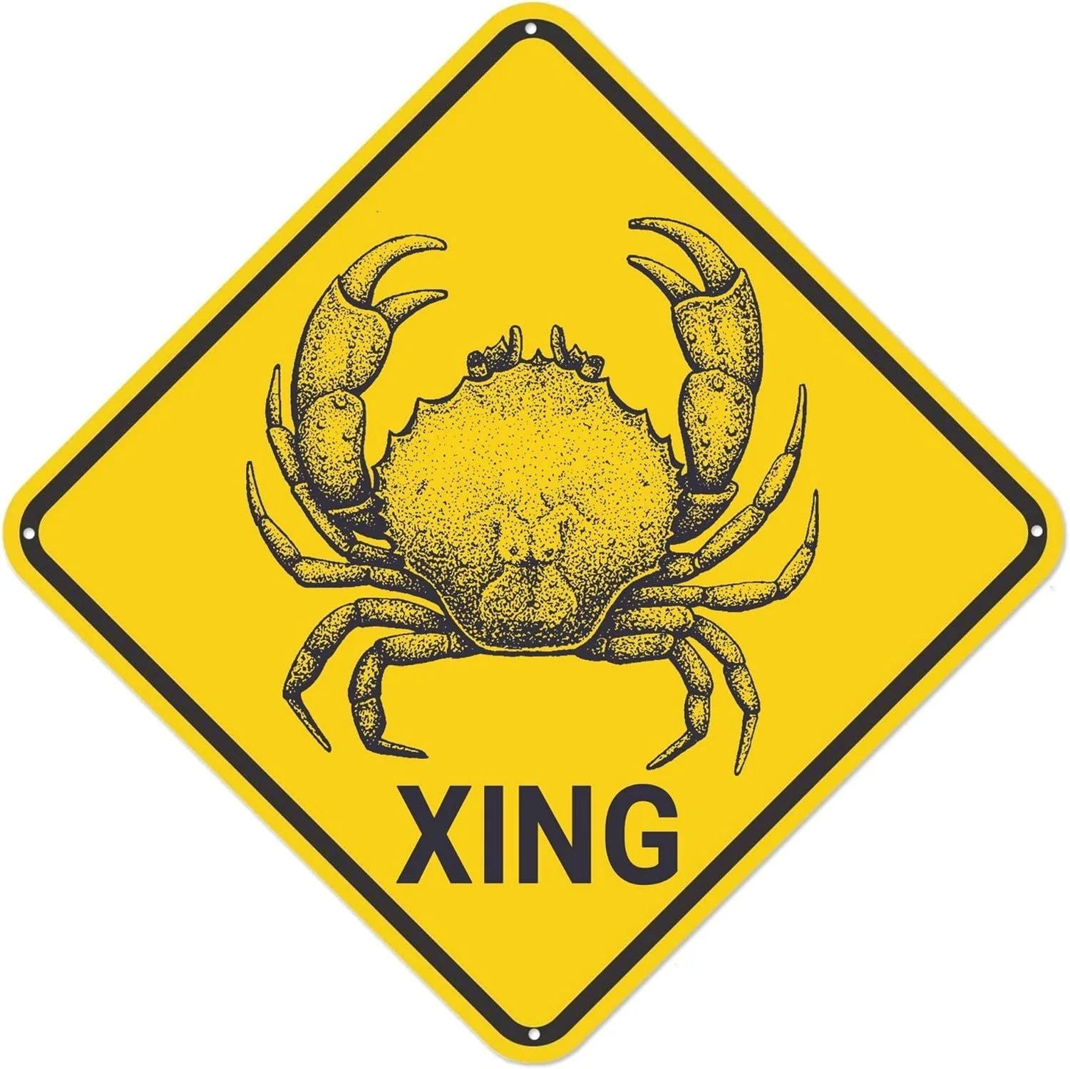 Funny Metal Tin Sign Bear Panda Turtle Mouse Xing Caution Crossing Sign Wildlife Gift for Indoor Outdoor Wall Decor Square Sign - Grand Goldman