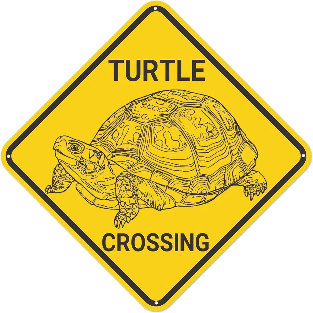 Funny Metal Tin Sign Bear Panda Turtle Mouse Xing Caution Crossing Sign Wildlife Gift for Indoor Outdoor Wall Decor Square Sign - Grand Goldman
