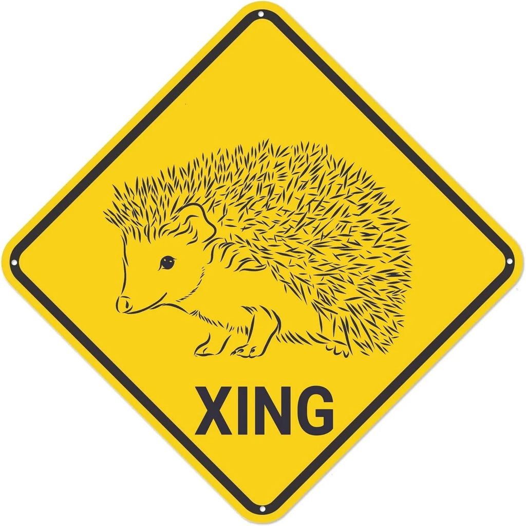 Funny Metal Tin Sign Bear Panda Turtle Mouse Xing Caution Crossing Sign Wildlife Gift for Indoor Outdoor Wall Decor Square Sign - Grand Goldman