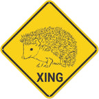 Funny Metal Tin Sign Bear Panda Turtle Mouse Xing Caution Crossing Sign Wildlife Gift for Indoor Outdoor Wall Decor Square Sign - Grand Goldman