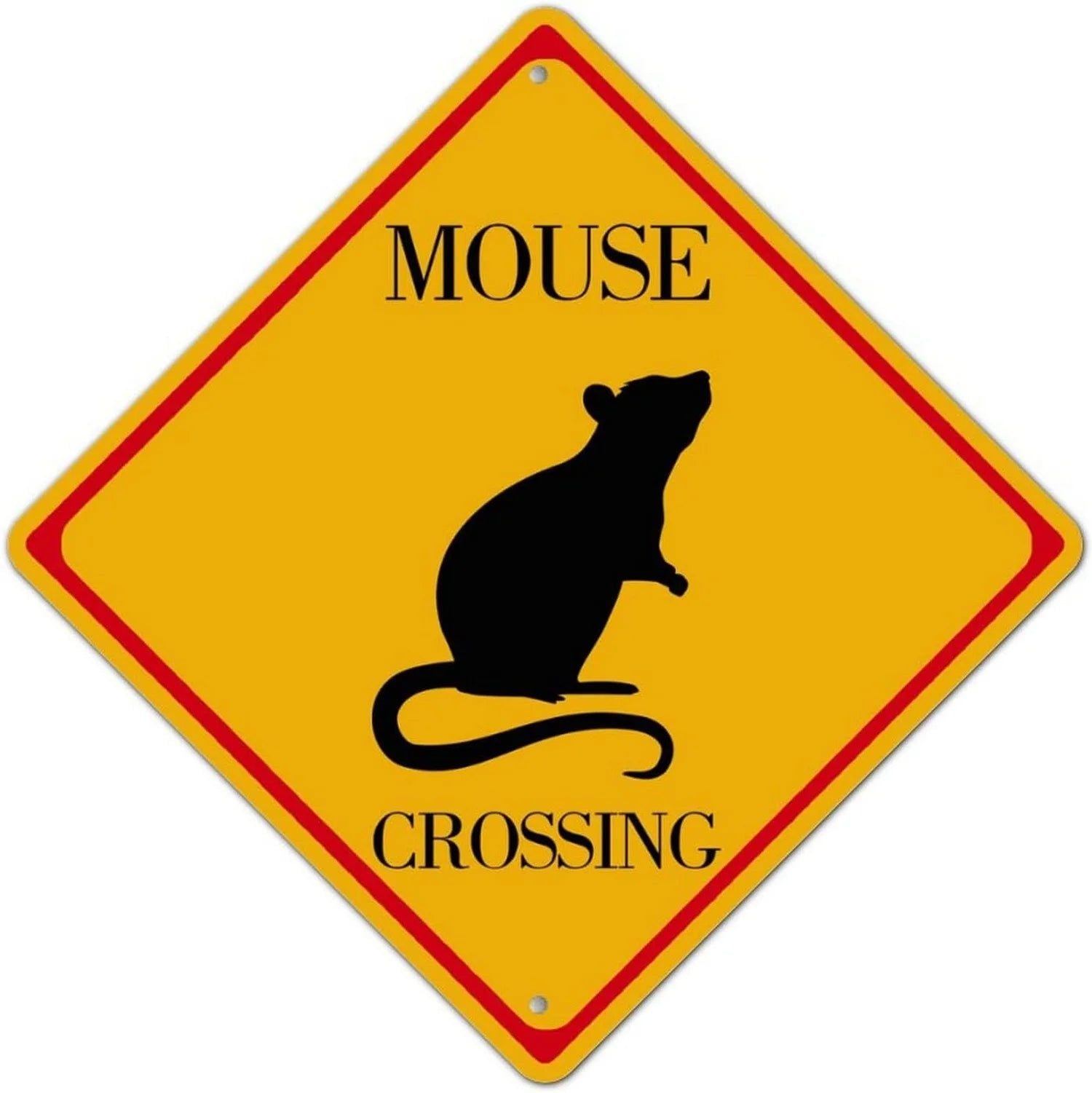 Funny Metal Tin Sign Bear Panda Turtle Mouse Xing Caution Crossing Sign Wildlife Gift for Indoor Outdoor Wall Decor Square Sign - Grand Goldman