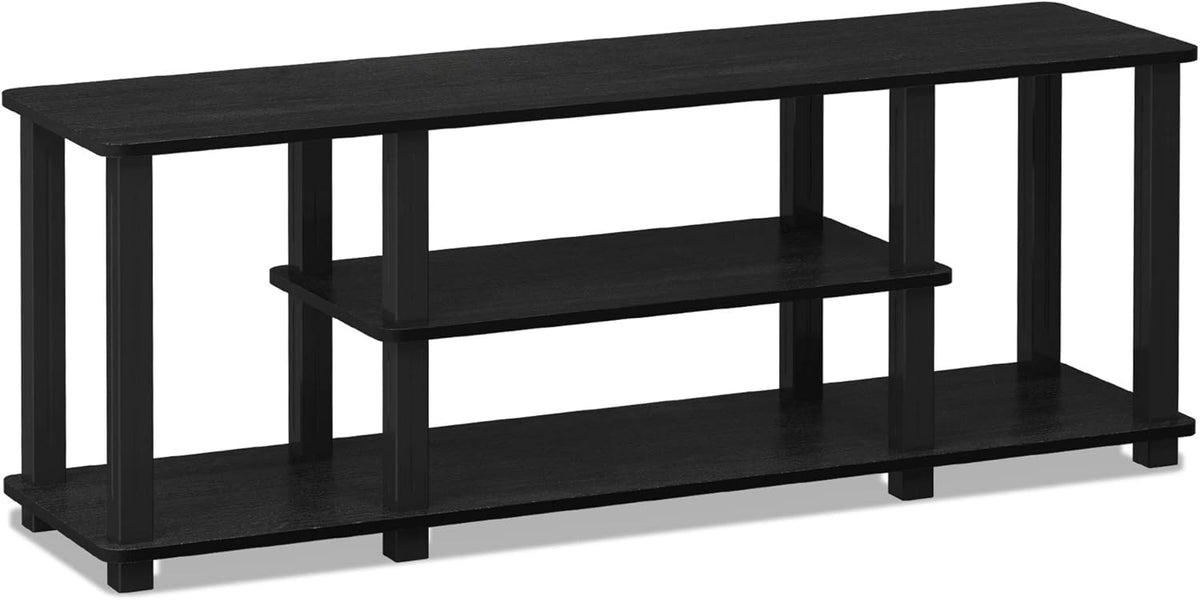 Furinno ‎20 Pounds Turn-N-Tube No Tools 3D 3-Tier Entertainment TV Stand up to 50 inch TV, Square Tubes, Americano/Black - Grand Goldman