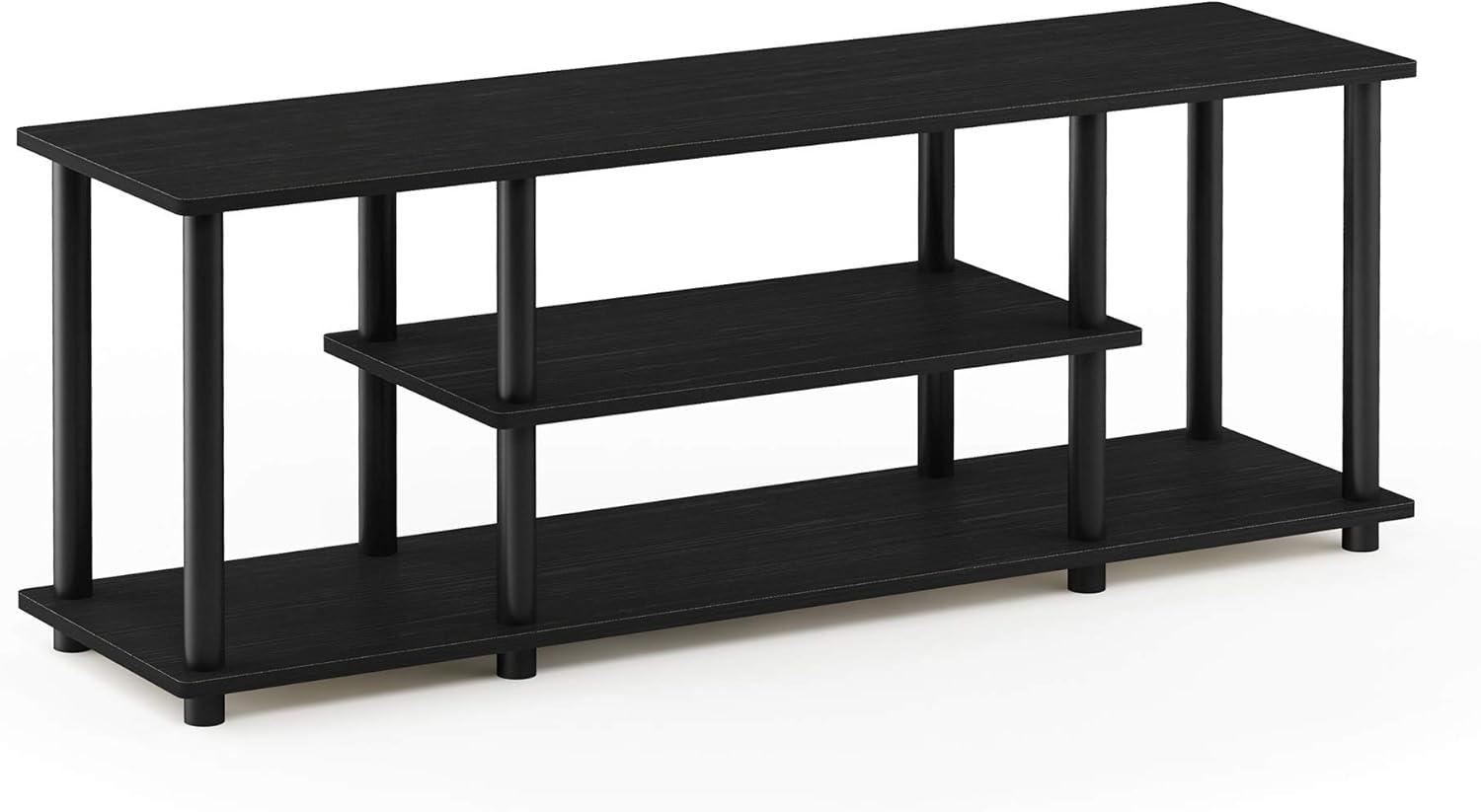 Furinno ‎20 Pounds Turn-N-Tube No Tools 3D 3-Tier Entertainment TV Stand up to 50 inch TV, Square Tubes, Americano/Black - Grand Goldman