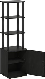 Furinno ‎20 Pounds Turn-N-Tube No Tools 3D 3-Tier Entertainment TV Stand up to 50 inch TV, Square Tubes, Americano/Black - Grand Goldman