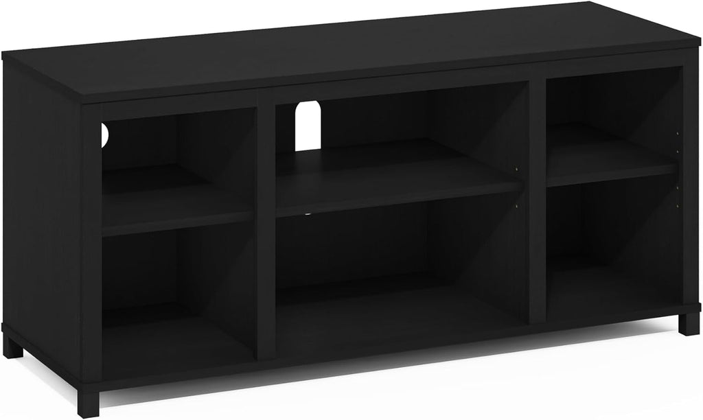 Furinno ‎20 Pounds Turn-N-Tube No Tools 3D 3-Tier Entertainment TV Stand up to 50 inch TV, Square Tubes, Americano/Black - Grand Goldman