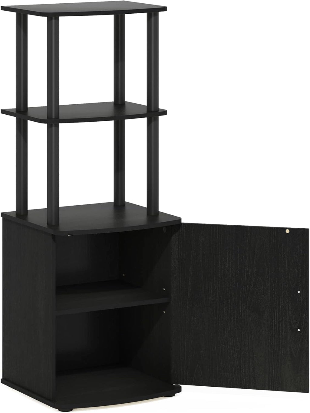 Furinno ‎20 Pounds Turn-N-Tube No Tools 3D 3-Tier Entertainment TV Stand up to 50 inch TV, Square Tubes, Americano/Black - Grand Goldman