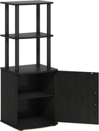 Furinno ‎20 Pounds Turn-N-Tube No Tools 3D 3-Tier Entertainment TV Stand up to 50 inch TV, Square Tubes, Americano/Black - Grand Goldman