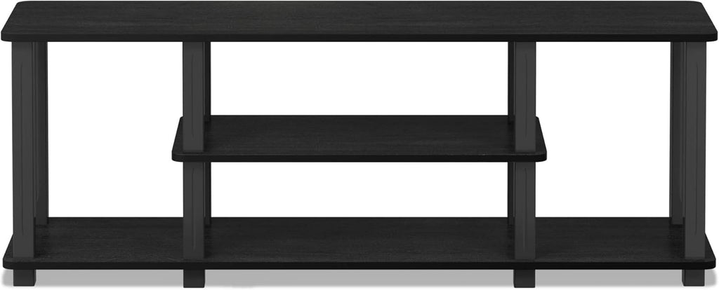 Furinno ‎20 Pounds Turn-N-Tube No Tools 3D 3-Tier Entertainment TV Stand up to 50 inch TV, Square Tubes, Americano/Black - Grand Goldman