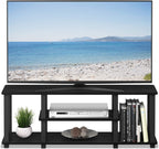 Furinno ‎20 Pounds Turn-N-Tube No Tools 3D 3-Tier Entertainment TV Stand up to 50 inch TV, Square Tubes, Americano/Black - Grand Goldman