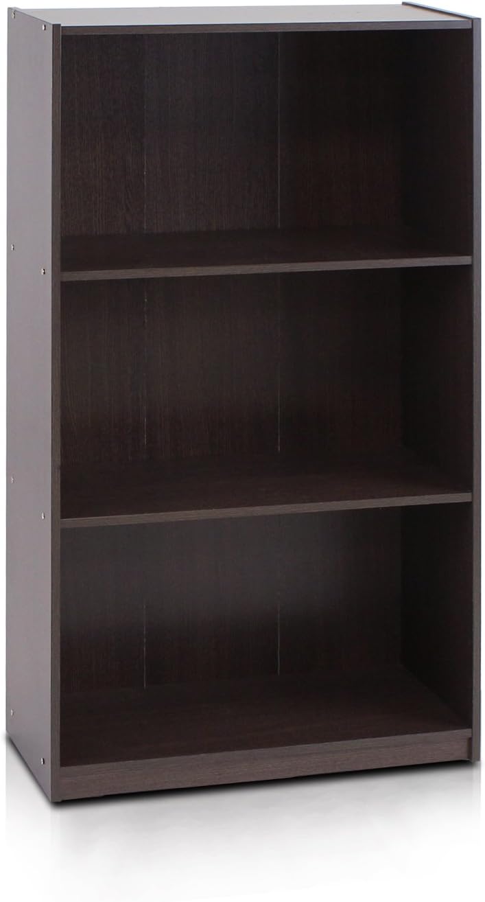 Furinno Basic 3-Tier Bookcase Storage Shelves, French Oak Grey - Grand Goldman