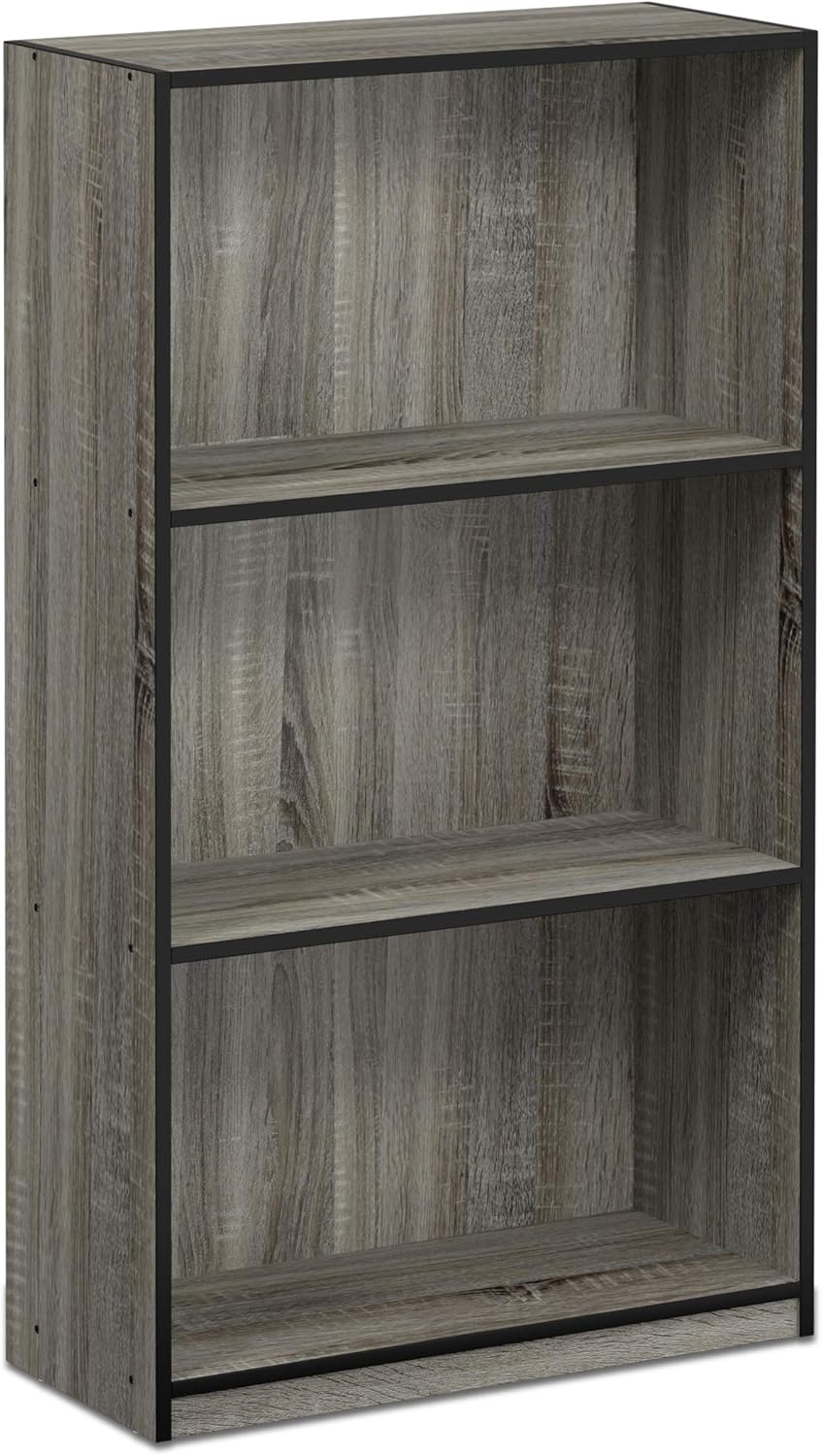 Furinno Basic 3-Tier Bookcase Storage Shelves, French Oak Grey - Grand Goldman