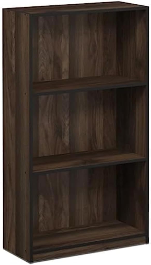 Furinno Basic 3-Tier Bookcase Storage Shelves, French Oak Grey - Grand Goldman
