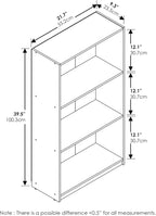 Furinno Basic 3-Tier Bookcase Storage Shelves, French Oak Grey - Grand Goldman