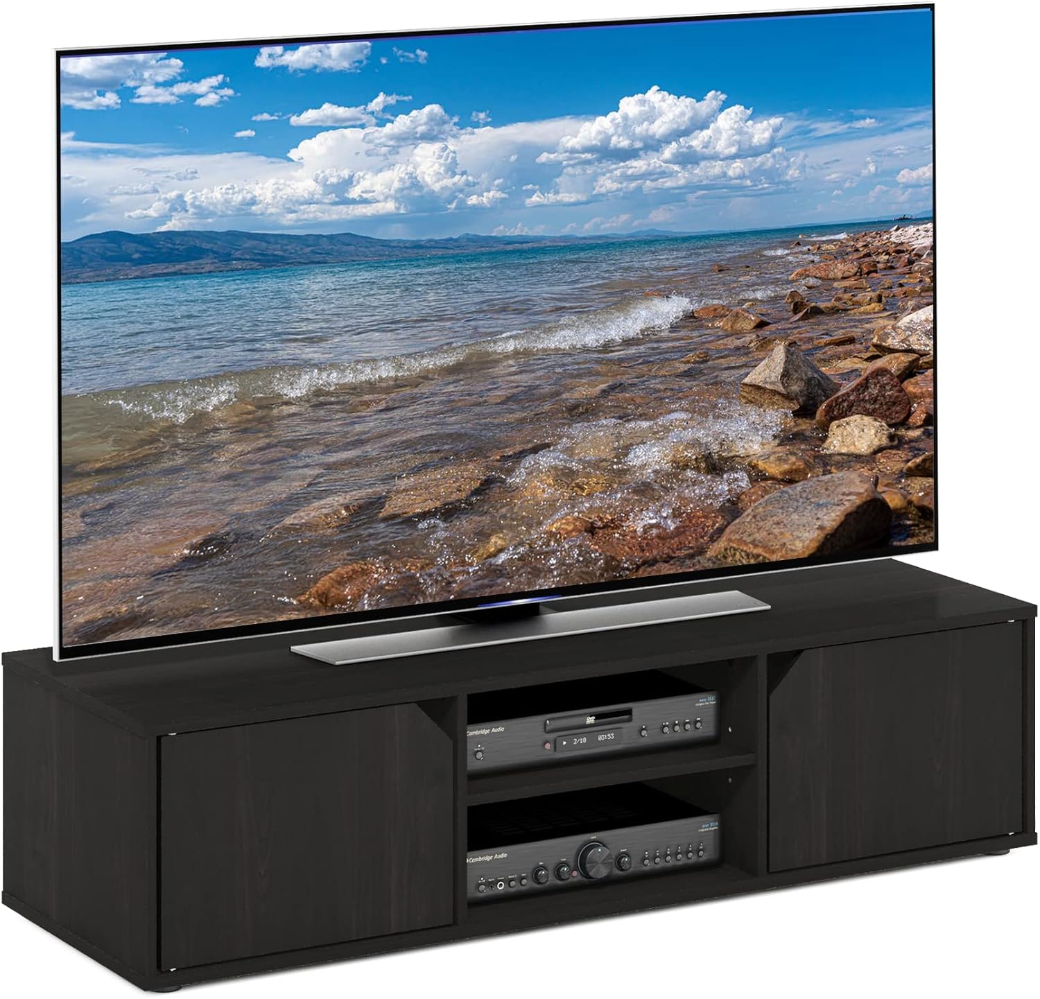 Furinno Classic Stand for TV up to 55 Inch, Espresso - Grand Goldman