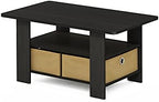 Furinno Coffee Table with Bins, Dark Brown/Black - Grand Goldman